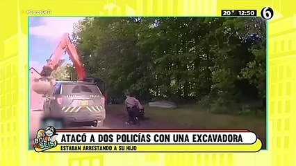 Atacó a dos policías con una excavadora; estaban arrestando a su hijo
