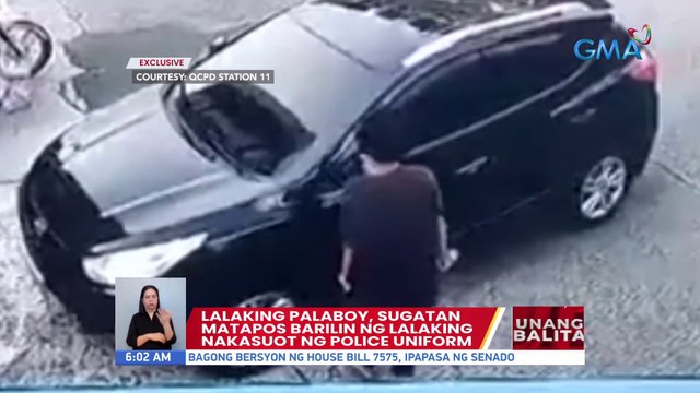 Lalaking palaboy, sugatan matapos barilin ng lalaking nakasuot ng police uniform | UB