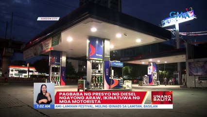 Pagbaba ng presyo ng diesel ngayong araw, ikinatuwa ng mga motorista | UB