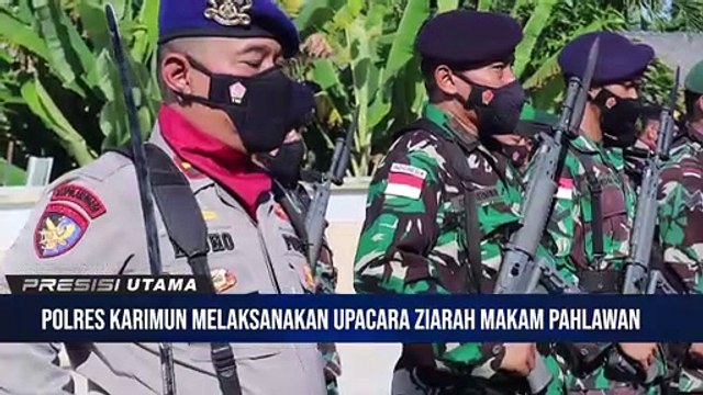 Kapolres Karimun Pimpin Ziarah Makam Pahlawan dan Upacara Tabur Bunga Dalam Rangka Hari Bhayangkara Ke-76