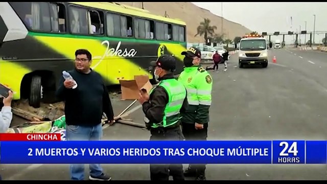 Chincha: Al menos 2 muertos y varios heridos tras choque múltiple