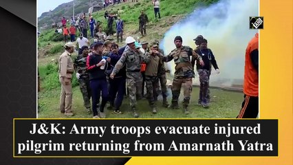 Army troops evacuate injured pilgrim returning from Amarnath Yatra