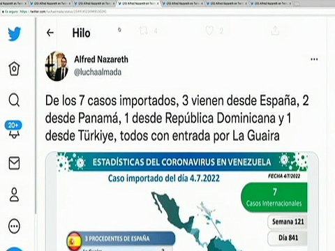 COVID-19 | Venezuela registró 75 casos comunitarios, 7 importados y 519.013 personas recuperadas