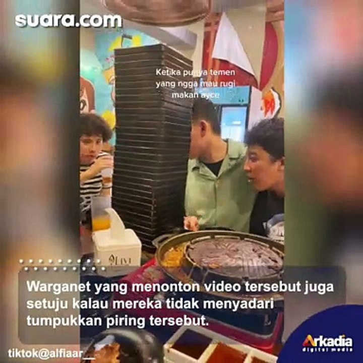 Makan di Restoran All You Can Eat, Tumpukan Piring Pelanggan Ini Bikin Syok