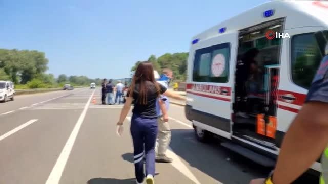 D-650'de otomobil ile motosiklet çarpıştı: Metrelerce sürüklenen motosikletin sürücüsü hayatını kaybetti