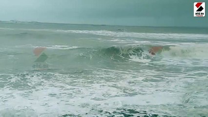 પોરબંદર: સમુદ્રમાં ભારે તોફાની મોજા ઉછળ્યા