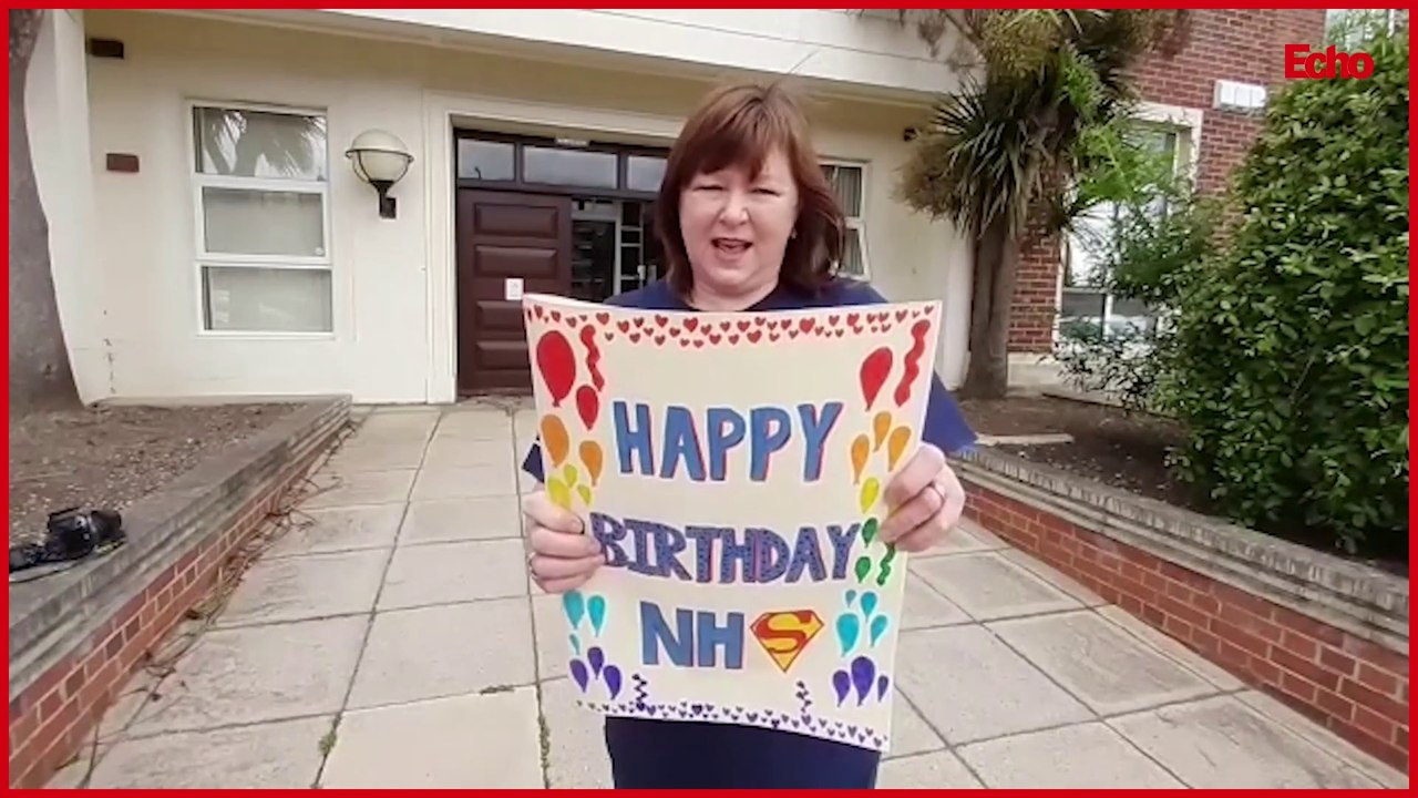 Keep Our NHS Public deliver card for NHS's 74th birthday to to chief executive Ken Bremner at Sunderland Royal Hospital