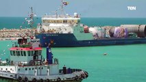 ميناء العريش التابع للمنطقة الاقتصادية يستقبل أول سفينة حمولات ثقيلة لمعدات محطة كهرباء شمال سيناء