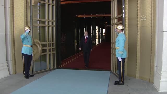 Cumhurbaşkanı Erdoğan, İtalya Başbakanı Draghi'yi resmi törenle karşıladı