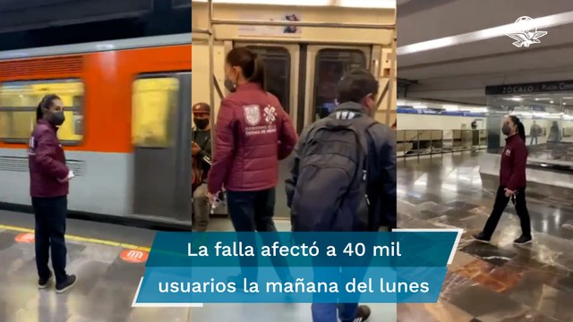 Tras corto circuito, Sheinbuam recorre Línea 2 del Metro para supervisar su funcionamiento