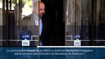 Bordeaux - La rétrogradation en National 1 confirmée