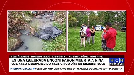 Justicia, piden para pequeña hallada muerta en una quebrada de Siguatepeque
