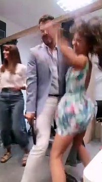 Sara Barradas com colegas da novela Quero é Viver