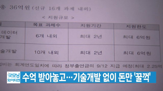 [YTN 실시간뉴스] 수억 받아놓고...기술개발 없이 돈만 '꿀꺽' / YTN