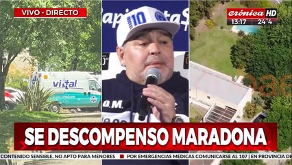 Placa roja histórica de Crónica TV: "Murió Diego Maradona"