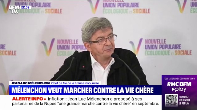 Jean-Luc Mélenchon envisage une grande marche contre la vie chère en septembre à l'initiative de la Nupes