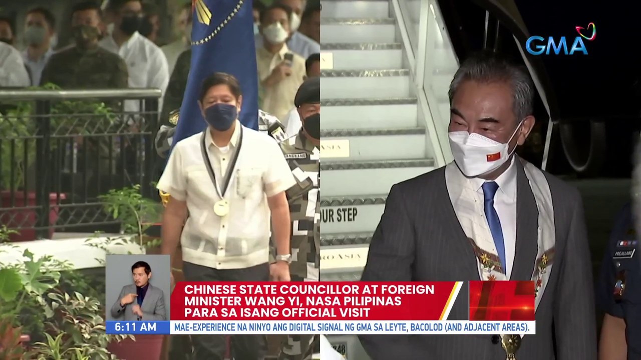 Chinese State Councilor at Foreign Minister Wang Yi, nasa Pilipinas para sa isang official visit | UB