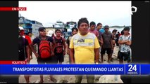 Iquitos: transportistas fluviales realizan paro naviero por suba de combustible