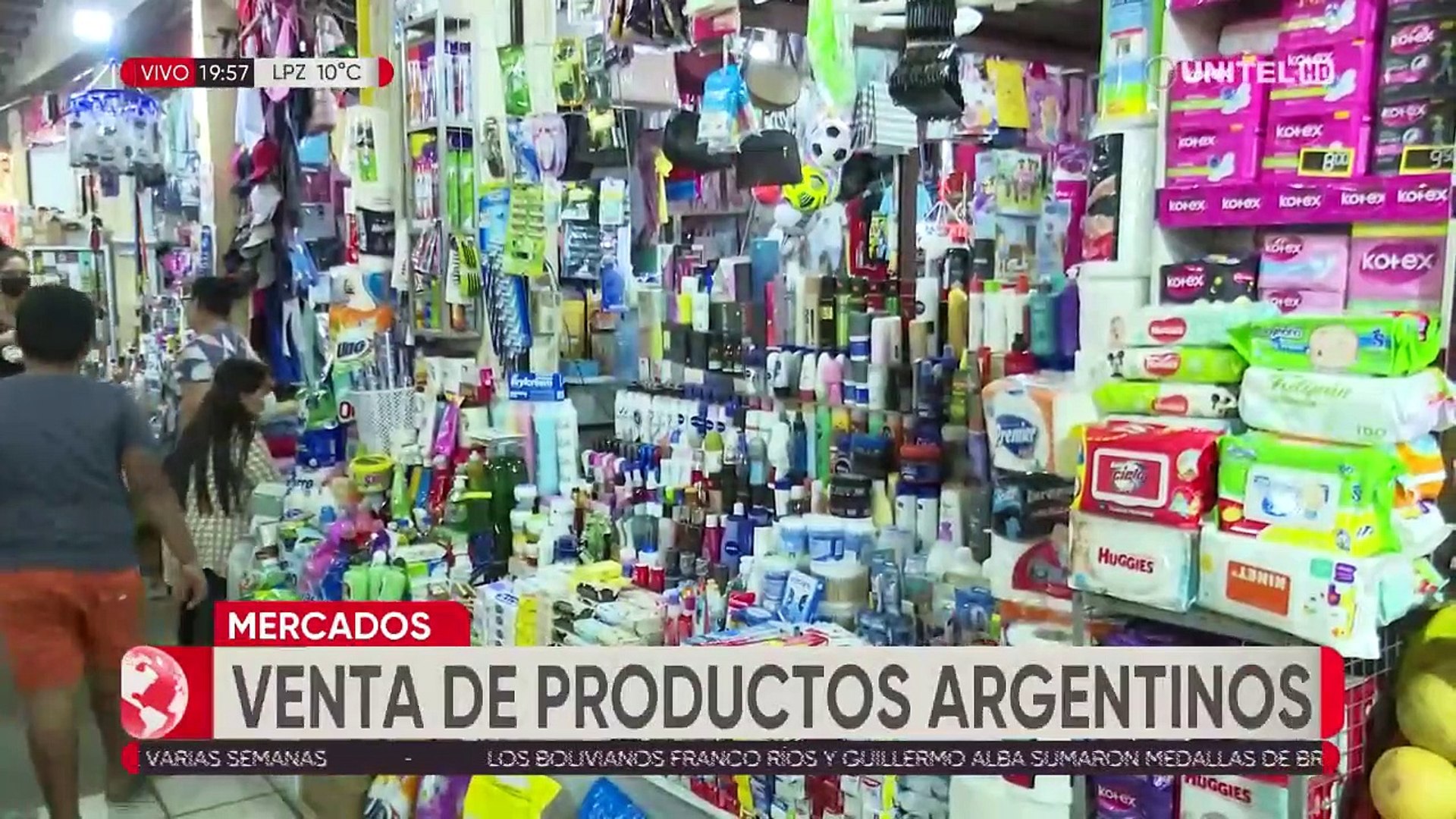 Venden productos argentinos en Mercado Santiago de la ciudad de Potosí