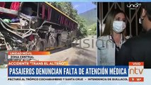 Pasajeros denuncian falta de atención médica