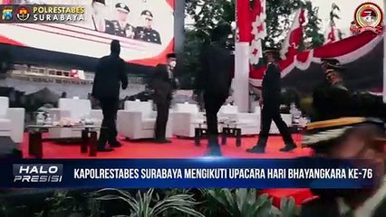 Pelaksanaan Upacara Hari Bhayangkara ke-76 di Mapolrestabes Surabaya
