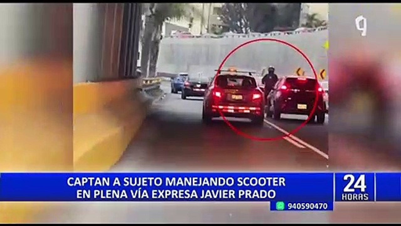 Arriesgan sus vidas: Registran a varios conductores de scooters utilizando vías principales de Lima