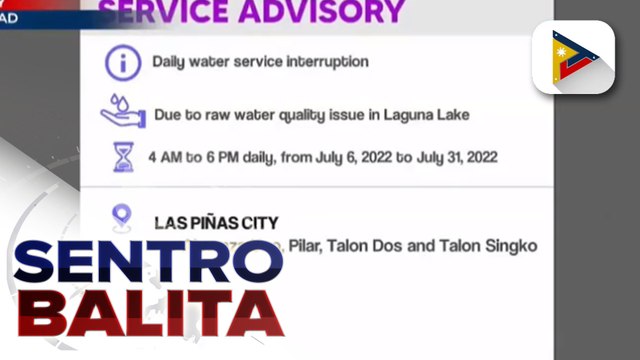 Ilang bahagi ng Metro Manila at Cavite na sinusuplayan ng Maynilad, may water interruption hanggang sa katapusan ng buwan