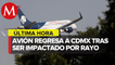 Rayo impacta a avión de Aeroméxico en pleno vuelo