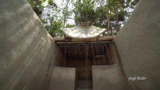 Build Amazing Shower Tank On Tree To Water Slide Underground Swimming Pool