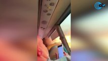 Pánico en los pasajeros de un autocar a su paso por el incendio en Aranjuez