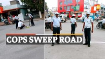 Viral Video | Traffic Police Constables Sweep Road