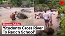 In Absence Of Bridge, Students Cross River With Rope To Attend School In Odisha