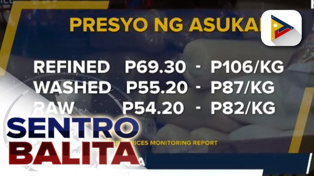 Presyo ng puting asukal, tumaas sa P106/kg; Supply ng p[uting asukal, mauubos na bago matapos ang Hulyo o sa Agosto ayon sa SRA