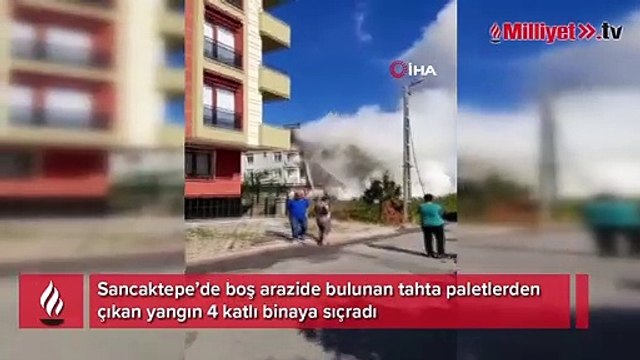 Sancaktepe’de arazideki yangın binaya sıçradı: 3 itfaiye eri dumandan etkilendi