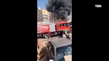 حريق هائل بالسوق التجارى بالقنطرة غرب فى الإسماعيلية
