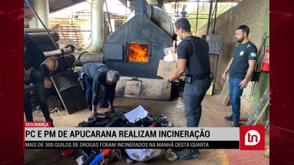 PC e PM de Apucarana realizam incineração de drogas; saiba mais