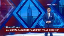 Mahasiswa Bakar Ban saat Demo Tolak RUU KUHP