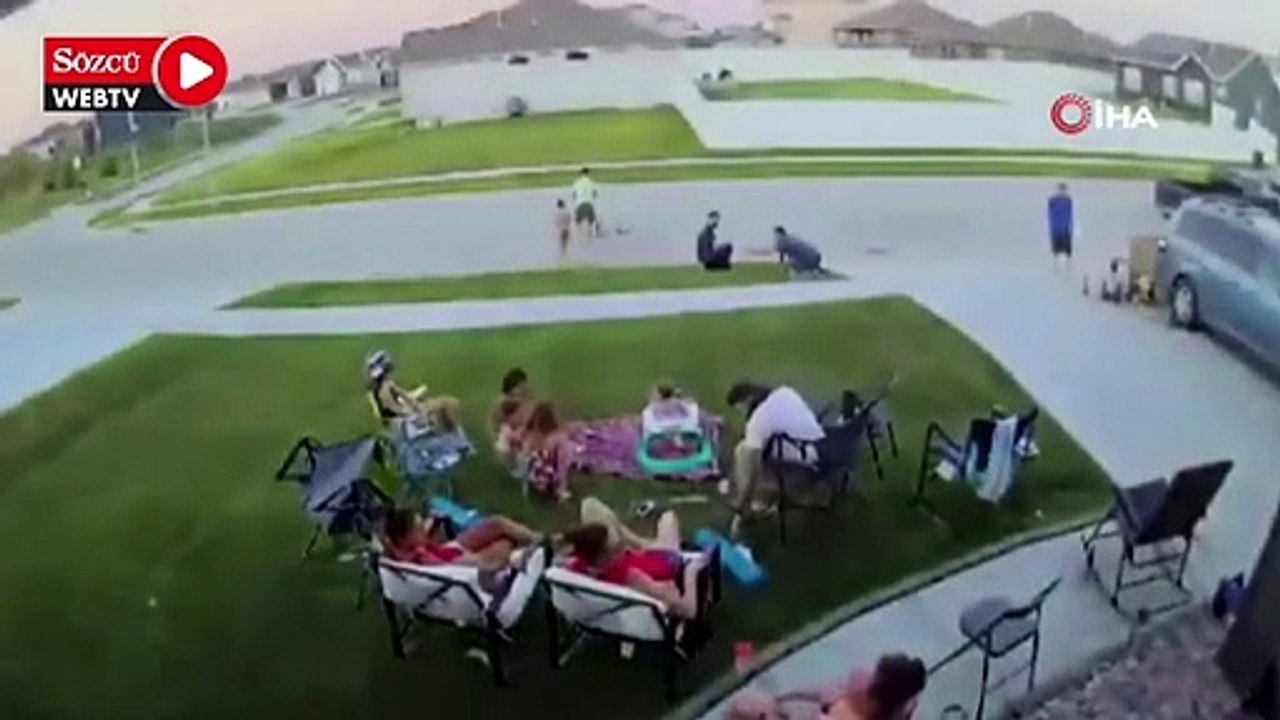 Bağımsızlık Günü kutlaması sırasında evin bahçesi savaş alanına döndü