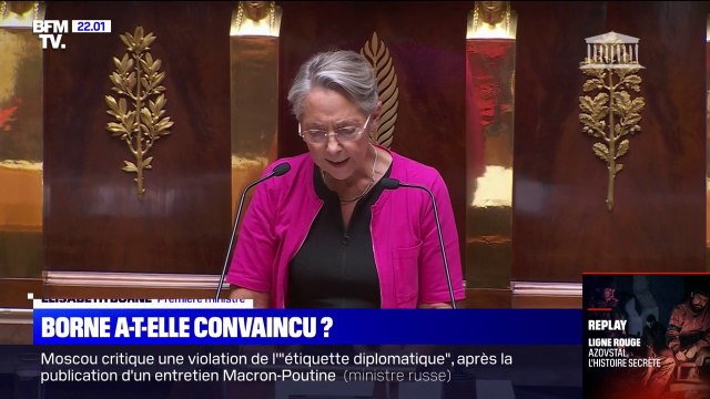 Dans son discours de politique générale, Élisabeth Borne appelle à bâtir des compromis