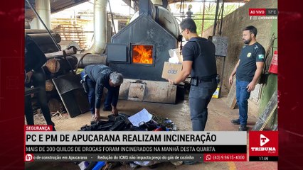 PC e PM de Apucarana realizam incineração de drogas