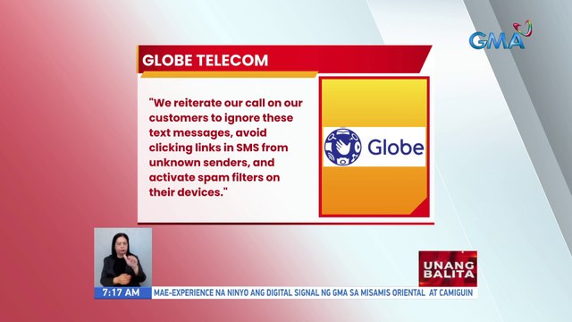 Globe Telecom kaisa raw ng Pamahalaan para matigil na ang texts scam | UB