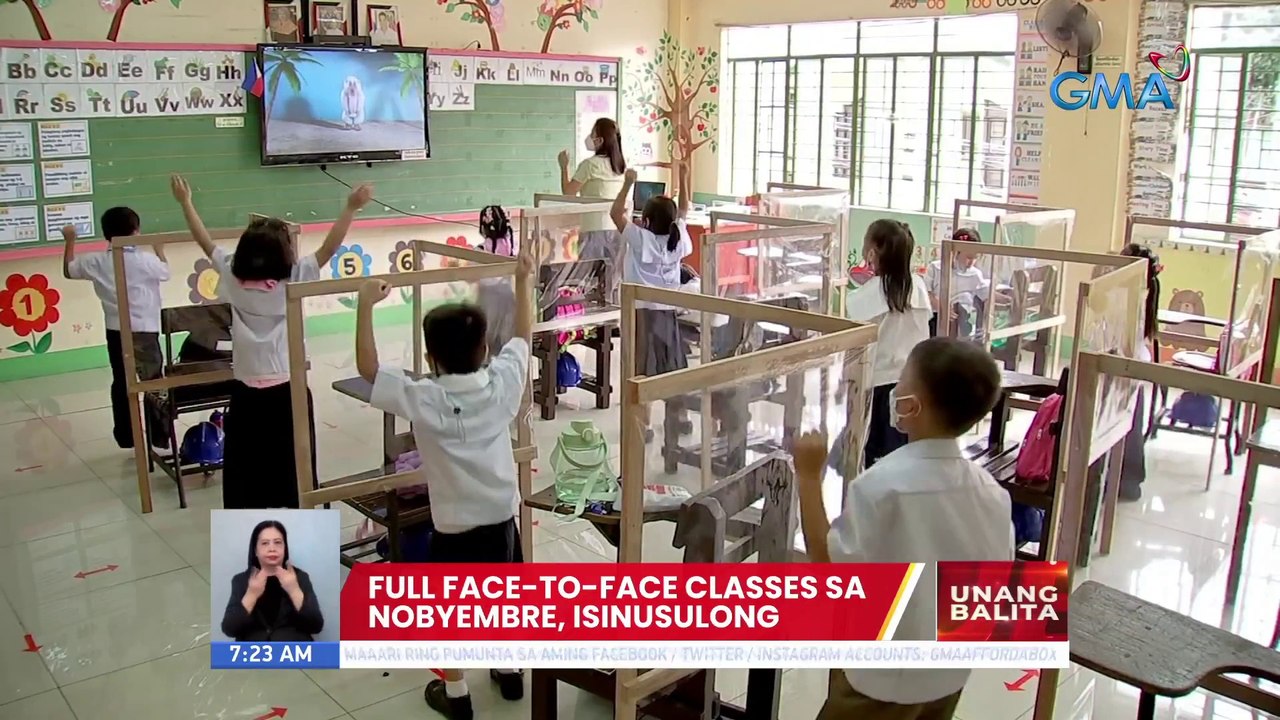Full face-to-face classes sa Nobyembre, isinusulong na | UB