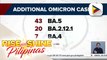 70 dagdag na kaso ng Omicron subvariants, na-detect sa latest whole genome sequencing; OCTA: Pagtaas ng positivity rate, hindi dapat ikabahala