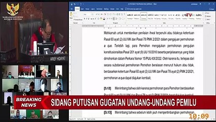 BREAKING NEWS! MK Gelar Sidang Pembacaan Putusan Tiga Gugatan UU Pemilu, Berikut Selengkapnya...