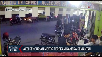Aksi Pencurian Motor Terekam Kamera Pemantau