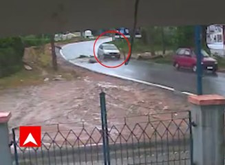Watch : રોડ પરથી કાર થઈ રહી હતી પસાર ને અચાનક માથે ખાબક્યું ઝાડ