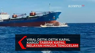 Viral Video Detik-detik Kapal Kargo Tabrak Kapal Nelayan hingga Tenggelam, 15 ABK Selamat