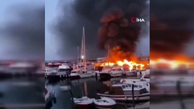 Avcılar'da facianın eşiğinden dönüldü, 7 tekne alev alev yandı