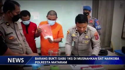 Satresnarkoba Polresta Mataram Musnahkan Bb Berupa Sabu Seberat 499,55 Gram Netto