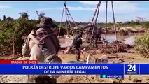 Policía de Medio Ambiente destruye campamento de mineros ilegales que afecta a la Amazonía